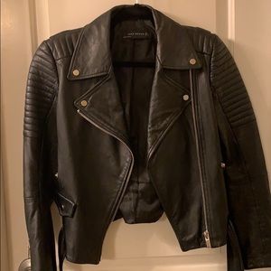 Zara women’s leather jacket size Large